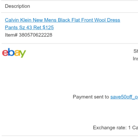 Calvin Klein Mens Black Flat Front Wool Dress Pants 100% wool - Picture 3 of 7